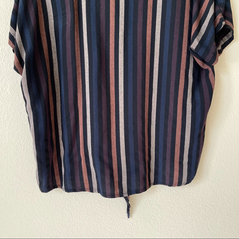 O’Neill Demi Stripe Shirt Button Up Tie Front XS - Picture 13 of 14